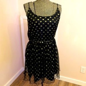 Charlotte Russe Dainty Black Dress With Gold Stars